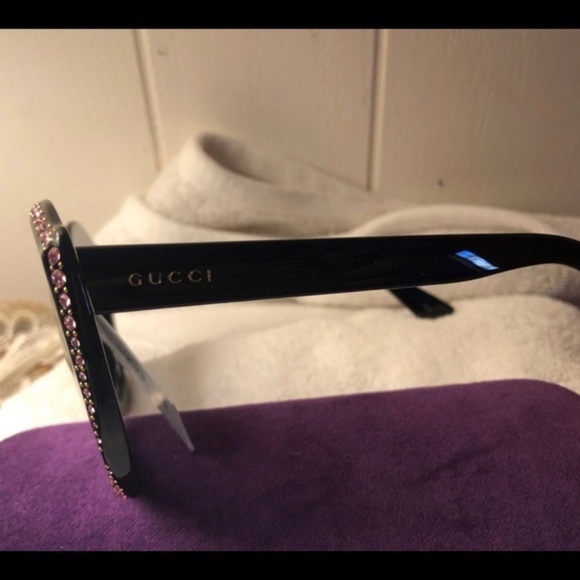 Gucci Brown Rhinestones Kisses Sunglasses GG0118S